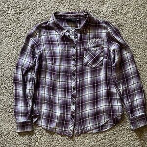 Women’s Harley Davidson Purple and Black Flannel Size XL